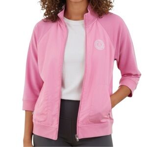 Vintage Ralph Lauren Plus Sz 1X Crested Activewear Track Jacket Pink